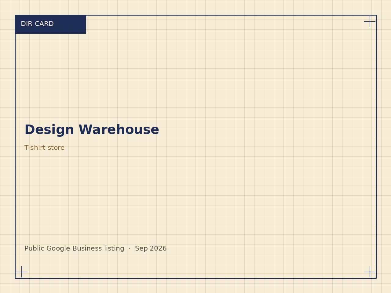 Workshop process plate for Design Warehouse